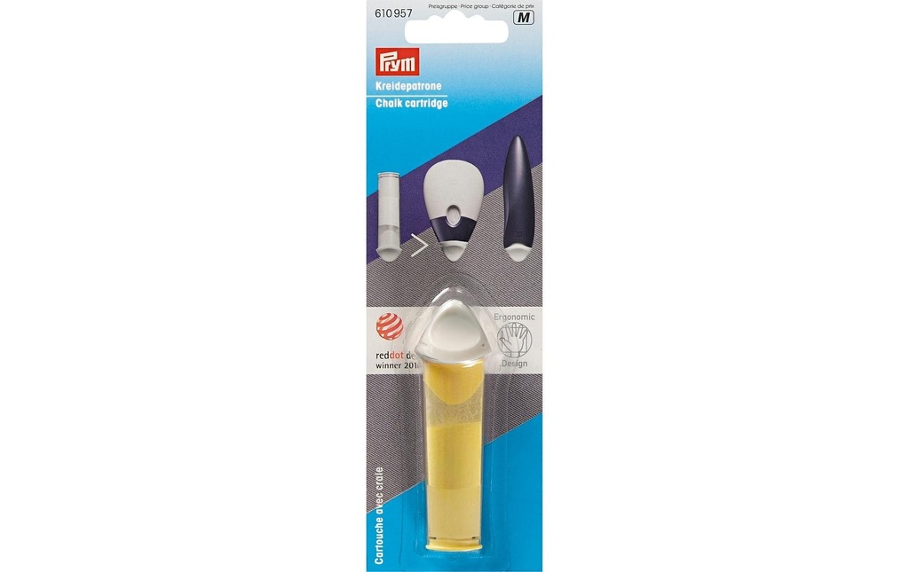 Prym Ergonomics Cartouche de craie Ergonomique 81 mm, 1 Pièce/s, Jaune