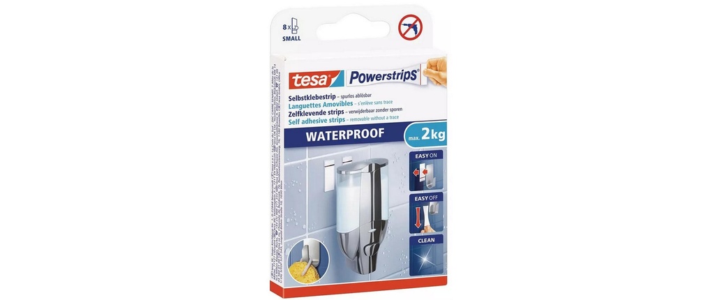 tesa Ruban adhésif Waterproof Large 2 kg, 50 mm x 0.05 m, Blanc