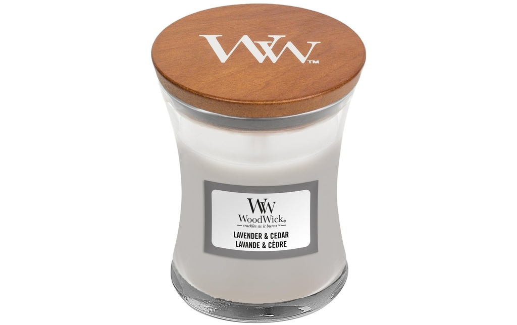 Woodwick Bougie parfumée Lavender & Cedar Mini Jar