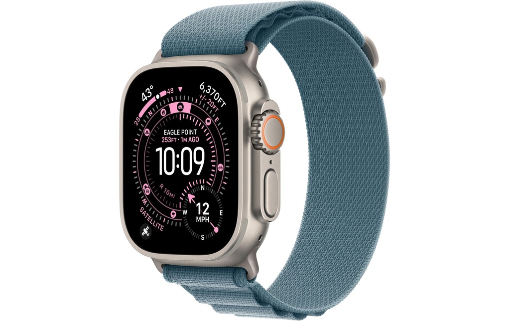 Apple Watch Ultra 3 Natural Titanium Light Blue Alpine Loop S