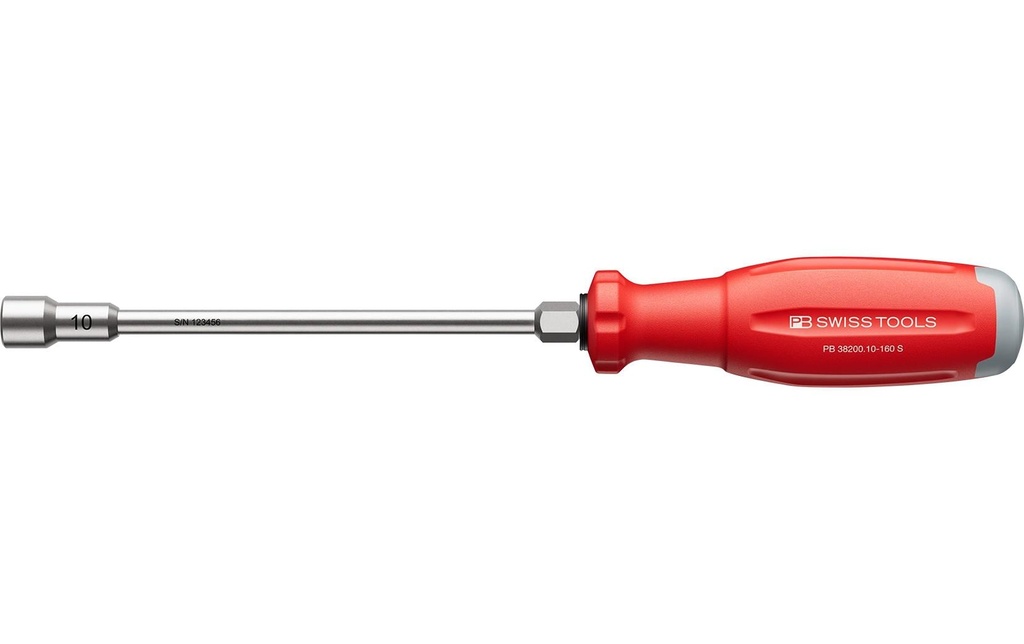 PB Swiss Tools Tournevis à douille PB 38200.10-160 S 10 mm Rouge