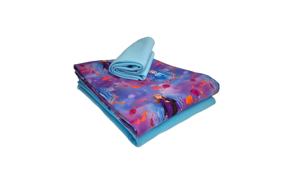 Stoffe Tissu Jersey Frozen Elsa 3 pièces, bleu, 2 x 1 m