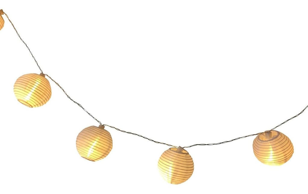 Dameco Guirlande lumineuse solaire à LED avec 10 balles blanches en nylon