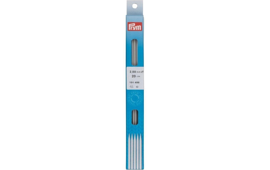 Prym Aiguilles à tricoter pour bas Ø 2,5 mm x 20 cm