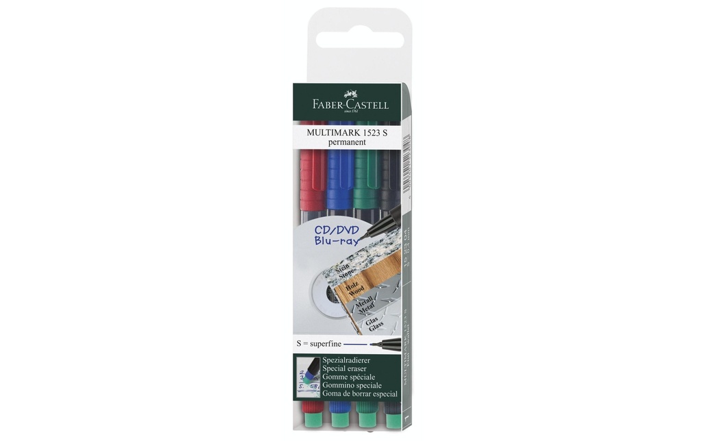 Faber-Castell Stylo à feuilles S Lot de 4, permanent