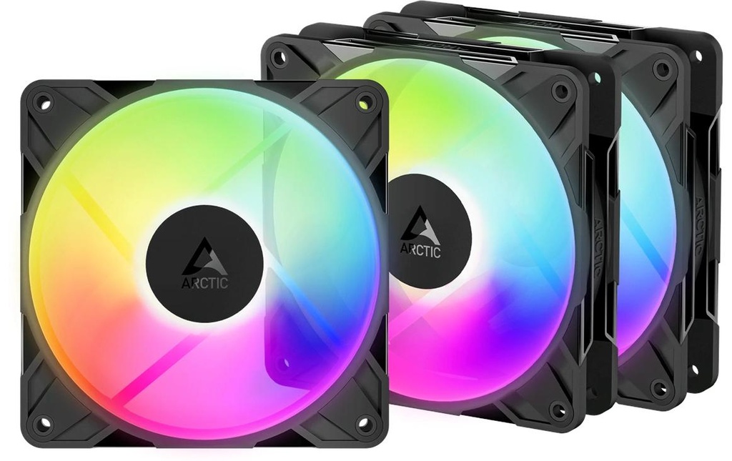 Arctic Cooling Ventilateur PC P12 Pro Revers ARGB 120 x 120 x 25 mm, 3 pièces