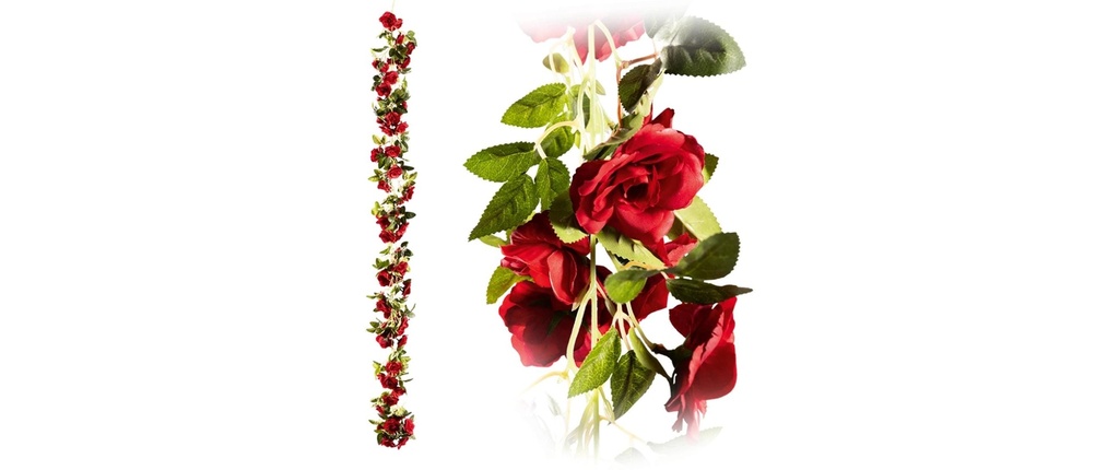 Dekomat AG Guirlande de roses avec 60 roses 170 cm