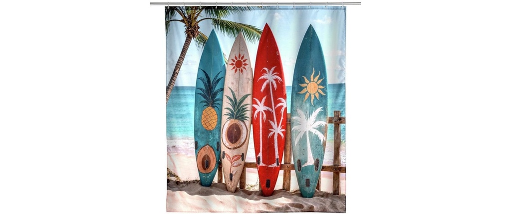 Wenko Rideau de douche Louros 180 x 200 cm, Multicolore