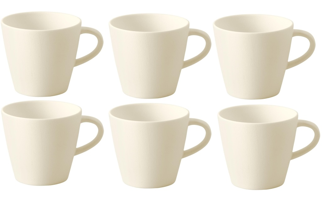 Villeroy & Boch Tasse à expresso Manufacture Rock 100 ml, 6 Pièce/s, Blanc/Crème