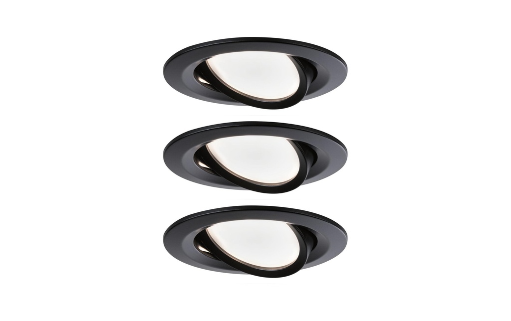 Paulmann Spot encastré Set Nova Coin, 3 x 6 W, 2700 K, noir