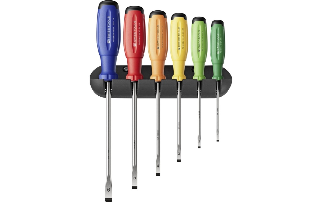 PB Swiss Tools Jeu de tournevis SwissGrip Evo à fente