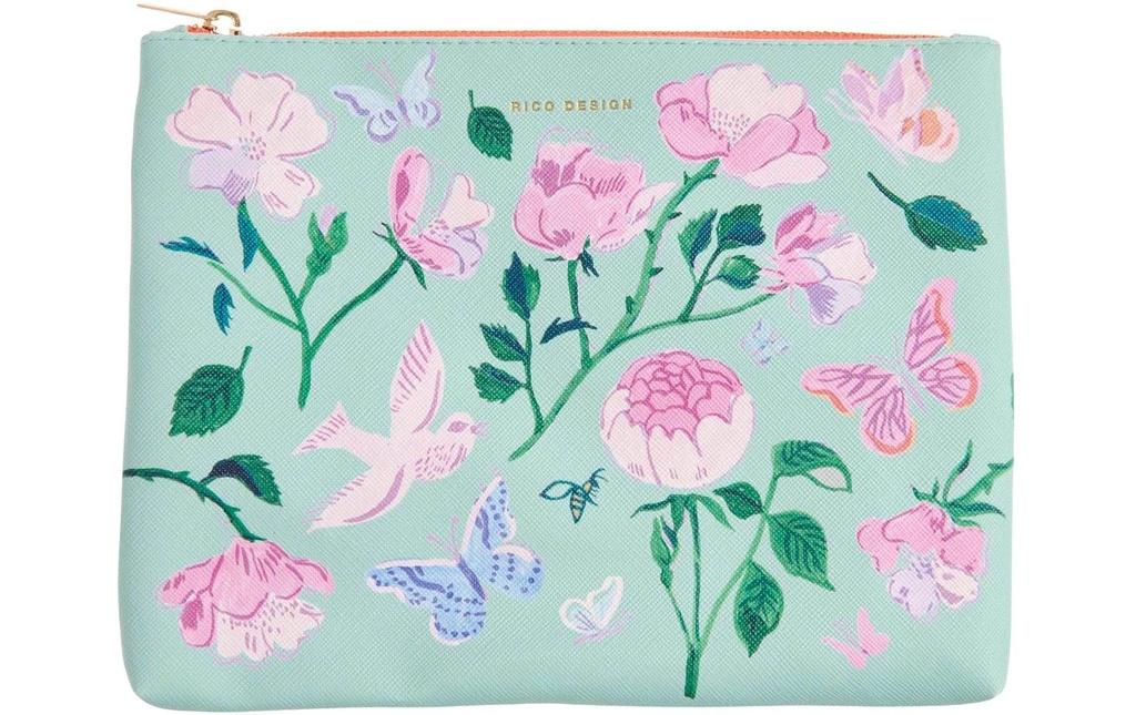 Rico Design Étui La Vie en Rose 20 x 15 cm, Rose/Turquoise