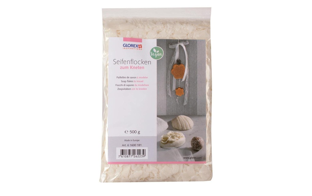 Glorex Paillettes de savon pour le pétrissage blanc
