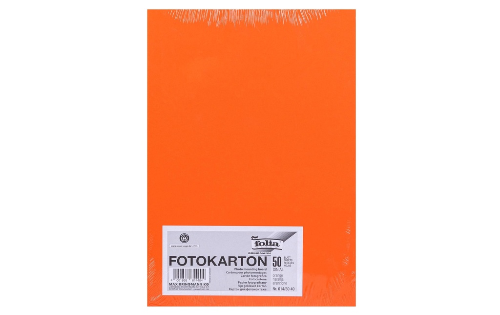 Folia Papier cartonné A4, 300 g/m², 50 feuilles, orange