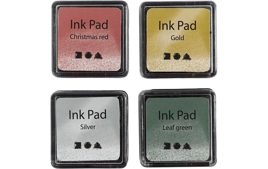 Creativ Company Tampon encreur Ink Pad or, vert, rouge, argent