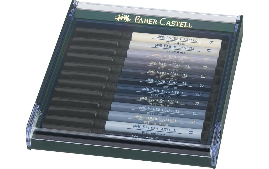 Faber-Castell Crayon à encre de Chine Pitt Artist Pen Lot de 12