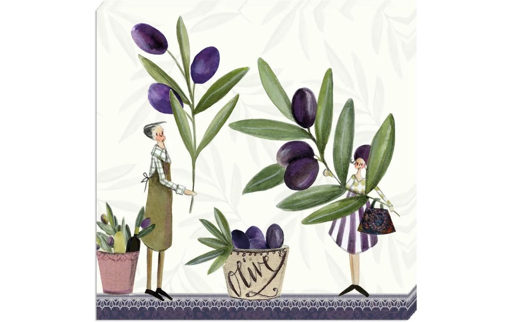 Grätz Serviettes en papier Olives 33 x 33 cm, 20 pièces