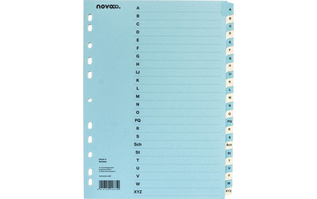 novooo. Registre A4, 1 rangée, A-Z bleu/beige