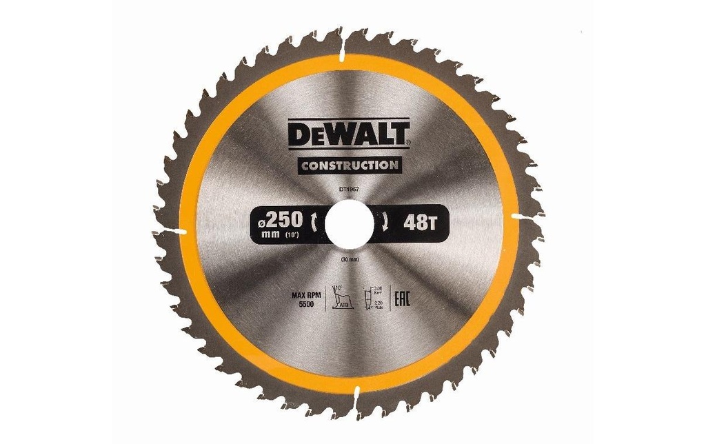 DEWALT Lame de scie circulaire 250 x 30 mm, 48 WZ