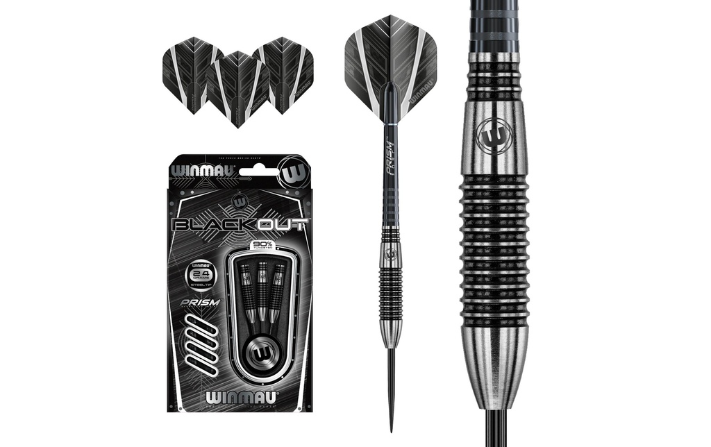 Winmau Fléchettes Steeldart Blackout 3 pièces