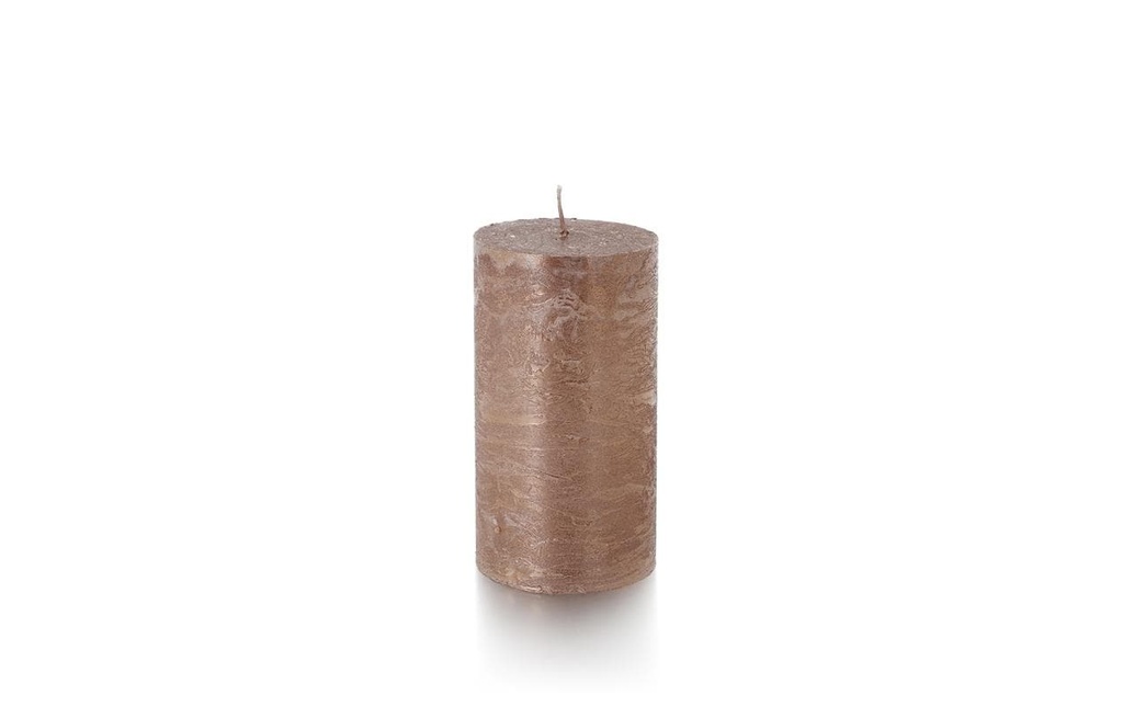 balthasar Bougie cylindrique Rustico laqué 12 cm x 7 cm, Cuivre