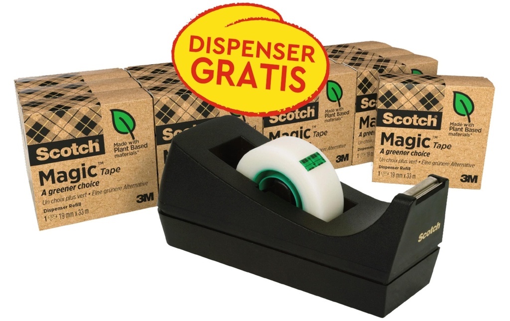 Scotch Dévidoir de table Magic 19 mm x 33 m, Noir