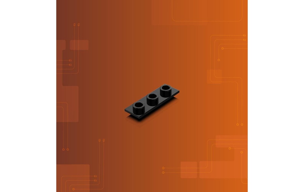 Light My Bricks 2.0 Tether Plaque de connexion 1 x 3 Noir
