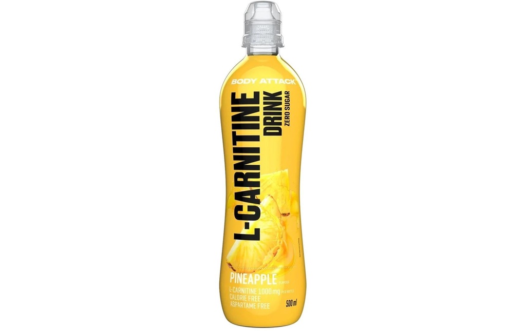 PowerFood Body Attack L-Carnitine Drink Pineapple, 18 x 500 ml
