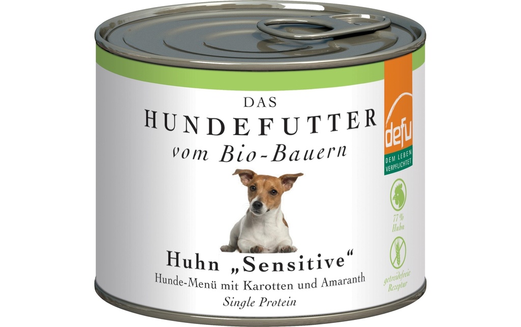 defu Alimentation humide Menu Sensitiv Poulet bio, 200 g