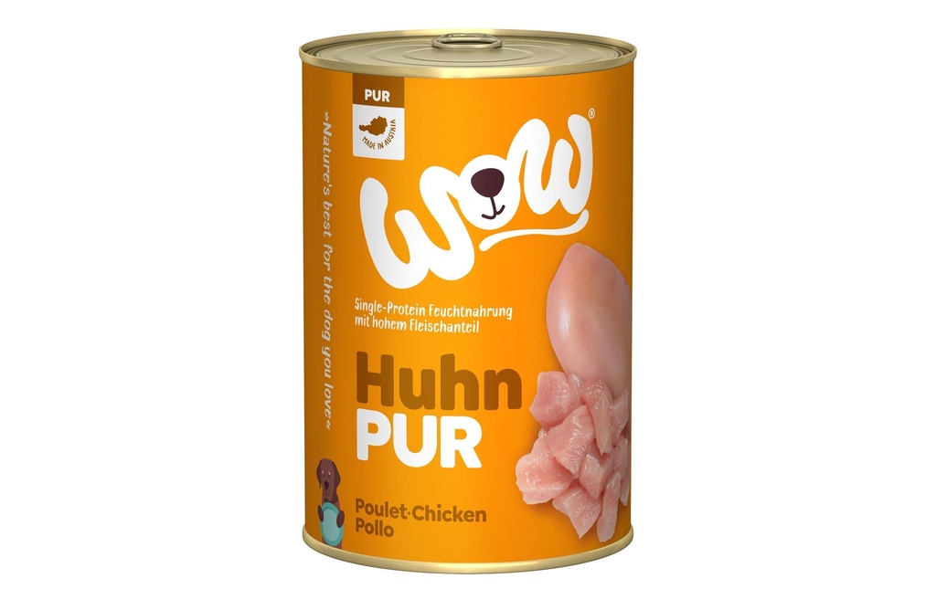 WOW Alimentation humide Pur poulet Single Protein, 400 g