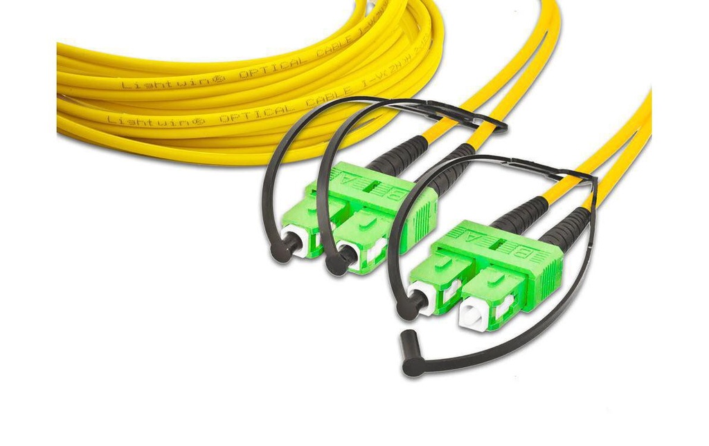 Lightwin Câble patch à fibre optique Singlemode SC/APC – SC/APC, OS2, Duplex, 5 m
