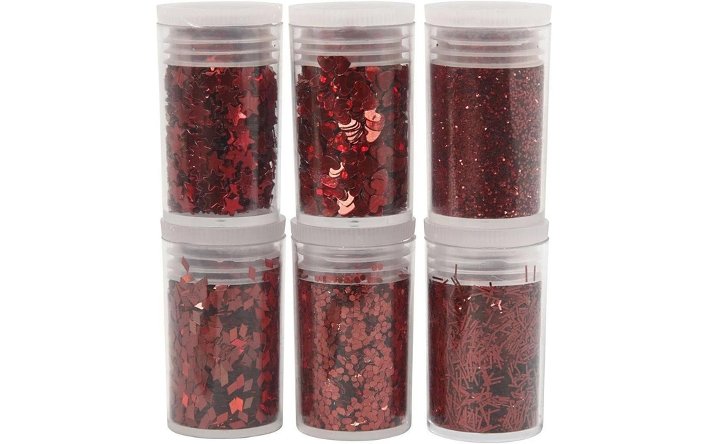 Creativ Company Jeux de paillettes Rouge, 6 x 5 g
