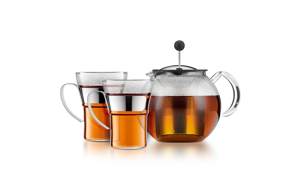 Bodum Théière Set Assam Chromé, 1 l/0.35 l