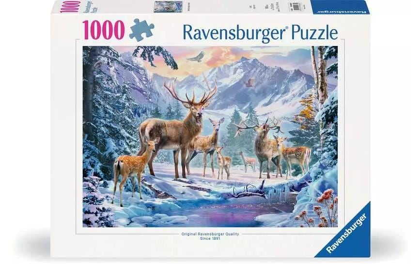 Ravensburger Puzzle Chevreuils et cerfs en hiver 1000 pièces