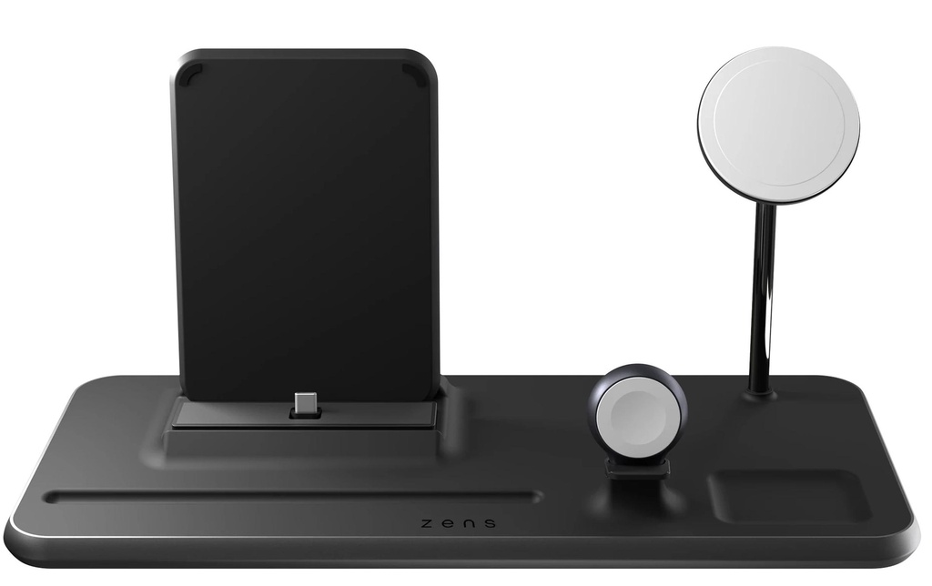 Zens Chargeur sans fil 4in1 + Watch Noir