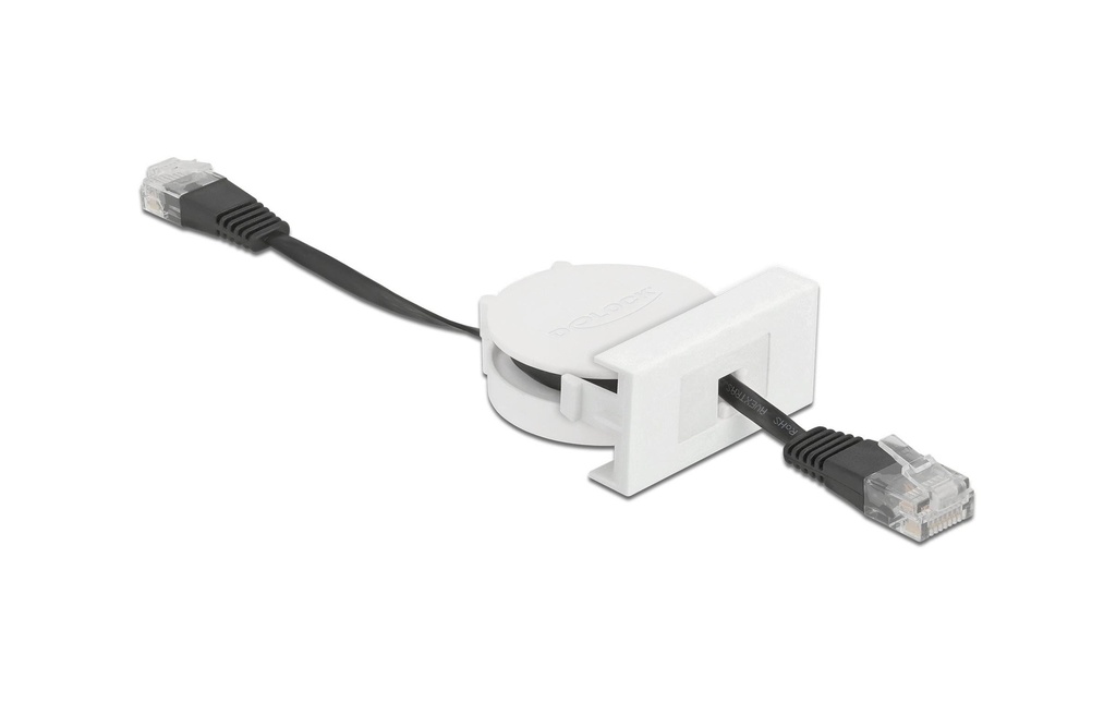 Delock Easy 45 Module câble rétractable Cat 5e, SF/UTP, 0.5 m, Noir