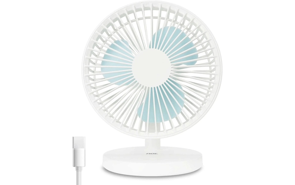 ADE Ventilateur de table sans fil Blanc