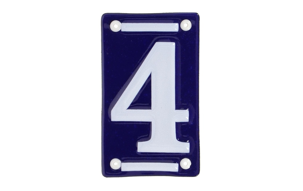 Esschert Design Numéro de maison 4 7 cm, Bleu/Blanc