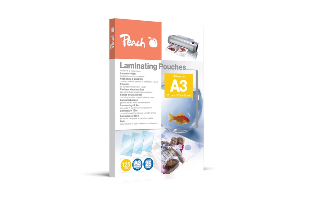Peach Film laminé A3, , 25 Pièce/s, brillant