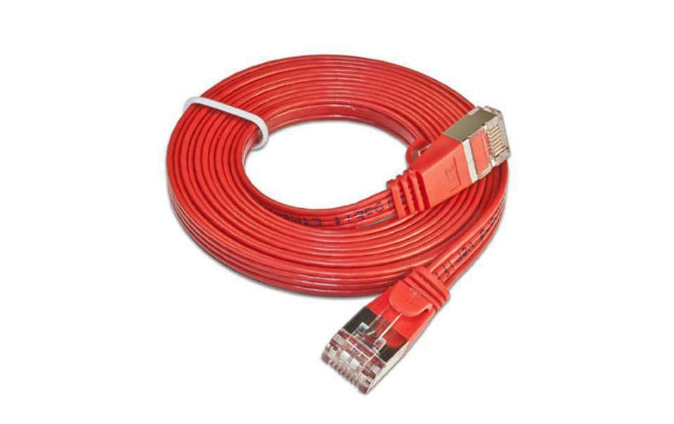 SLIM Câble patch slim RJ-45 - RJ-45, Cat 6, STP, 0.25 m, Rouge