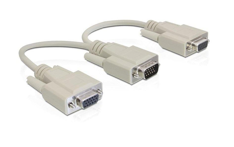 Delock Diviseur de signaux à 2 ports VGA – VGA, gris
