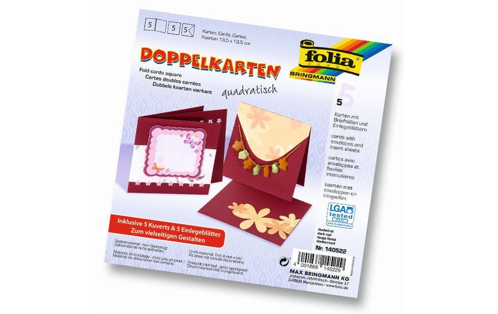 Folia Carte vierge 220 g/m² Bordeaux carré