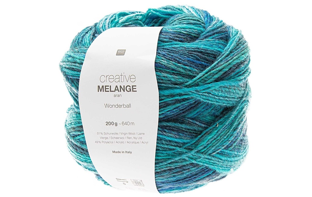 Rico Design Laine Melange 200 g, Aqua