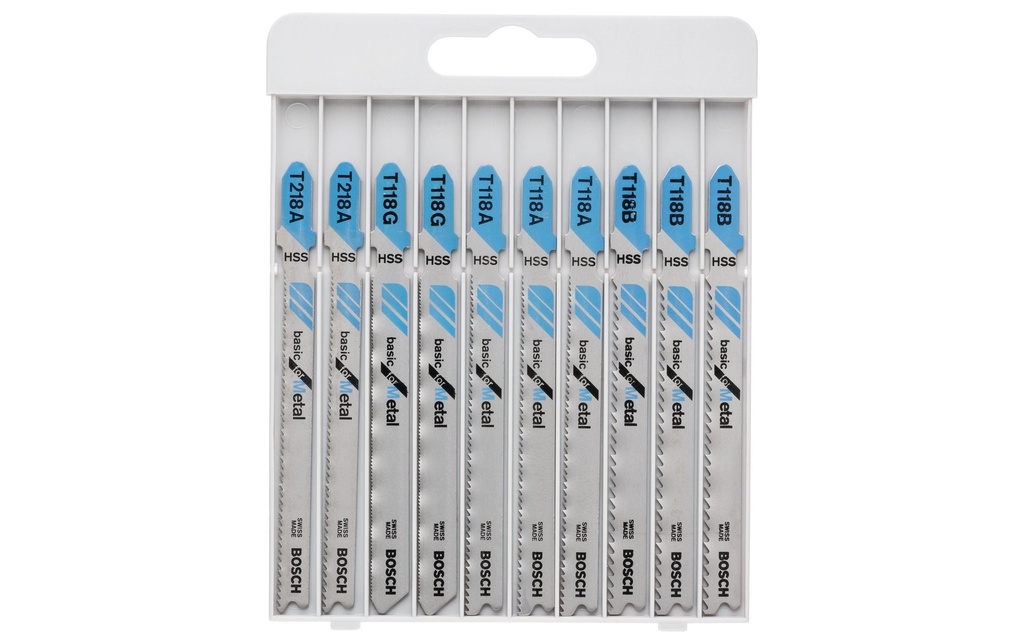 Bosch Professional Jeux de lames de scie sauteuse Basic for Metal, 10 pièces