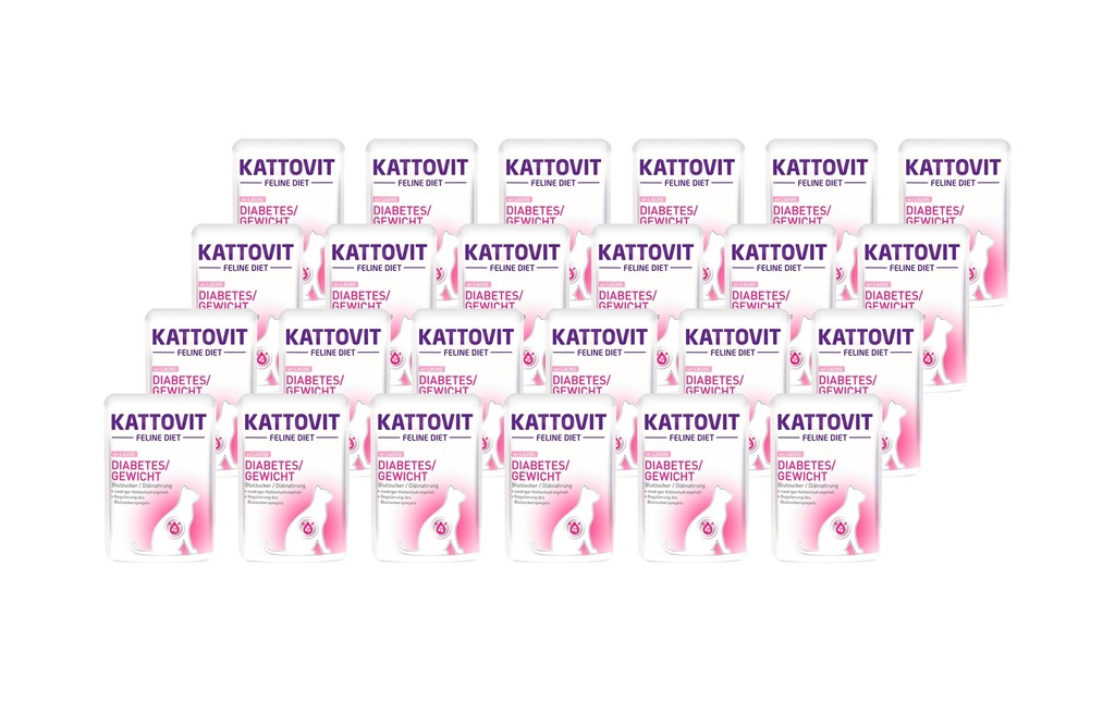 Kattovit Alimentation humide Diabète Saumon et riz, 24 x 85 g