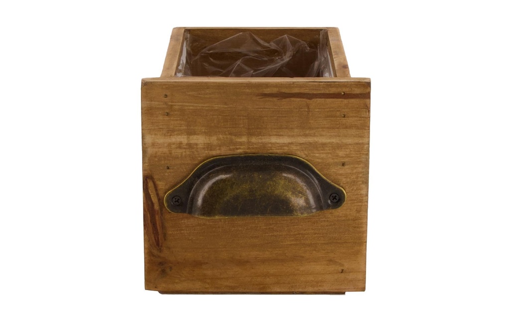 CHALET Caisse de rangement avec insert 12 x 12 x 12 cm, Brun