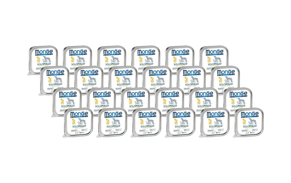 Monge Alimentation humide Pâté monoprotéiné au poulet, 24 x 150 g
