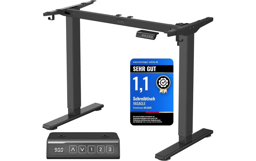 Songmics Piètement de table sans plaque 72-120 cm, noir