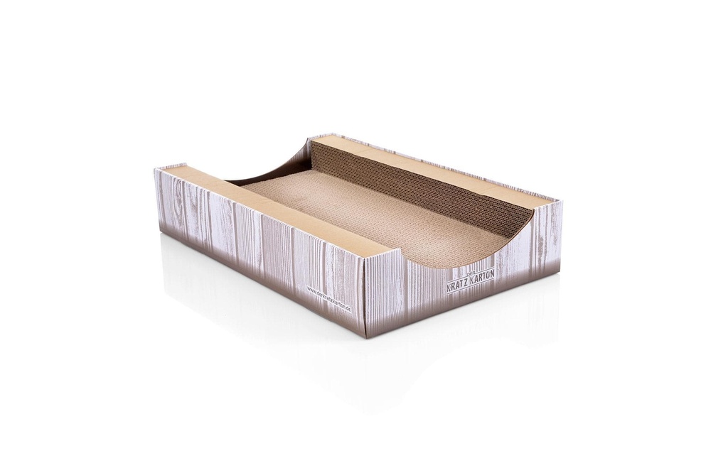 CanadianCat Meuble à gratter pour chat Carton à gratter, Marron-blanc