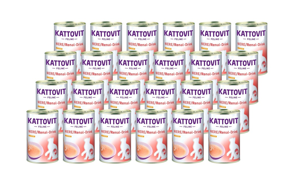 Kattovit Collation pour chat rein/renal drink, poulet, 24 x 135 ml